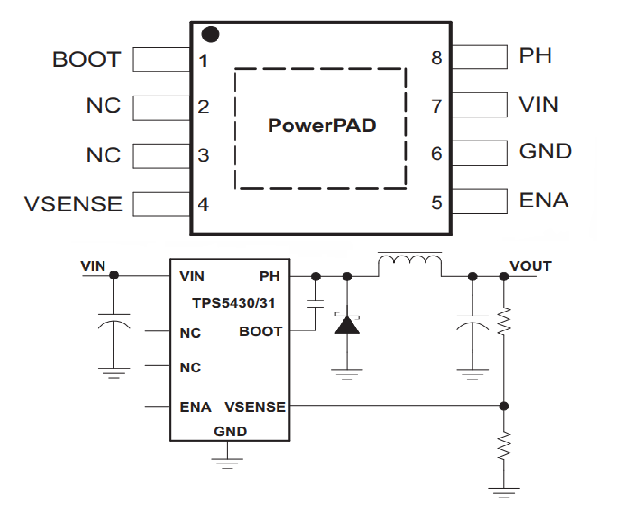 TPS5430 Pinout