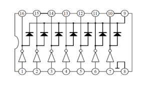 Pin Diagram and Functions of ULN2003